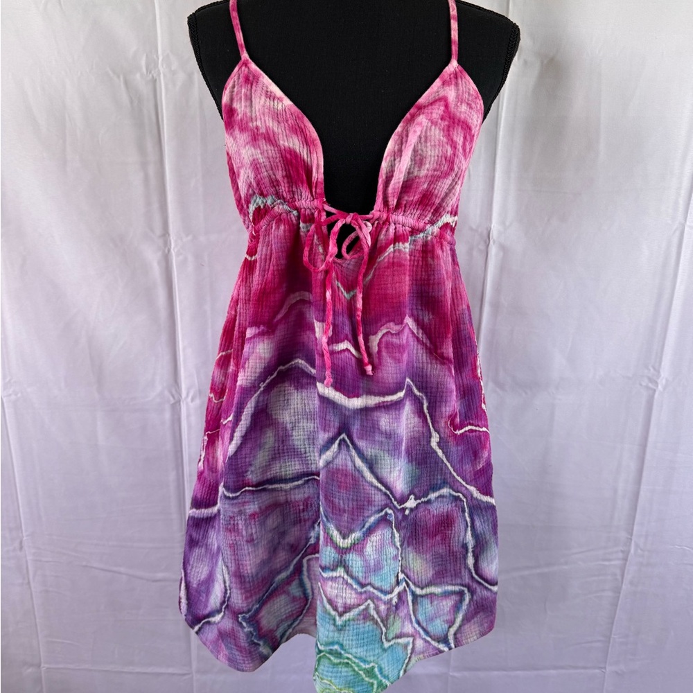 Hand dyed Woman’s Plunge Front  Coverup